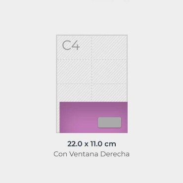 Sobre 11x22 cm: Medidas